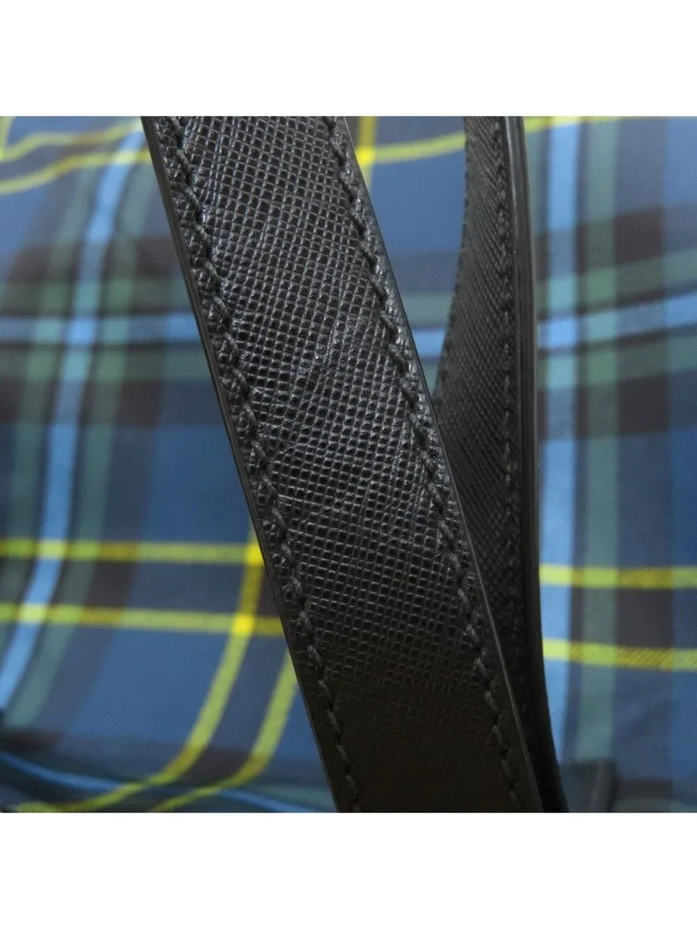 Prada Plaid 2-Way Tote Bag Nylon